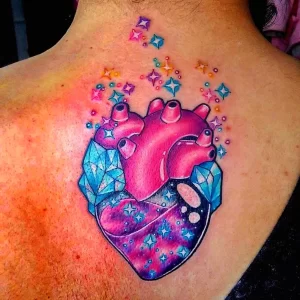 Фото тату сердце цветное 02.01.22 №0008 - tattoo heart - tattoo-photo.ru