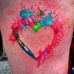 Фото тату сердце цветное 02.01.22 №0012 - tattoo heart - tattoo-photo.ru