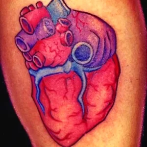 Фото тату сердце цветное 02.01.22 №0016 - tattoo heart - tattoo-photo.ru