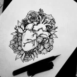 Фото эскиз тату сердце 02.01.22 №0026 - tattoo heart - tattoo-photo.ru