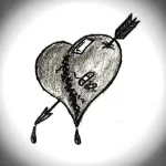 Фото эскиз тату сердце 02.01.22 №0035 - tattoo heart - tattoo-photo.ru
