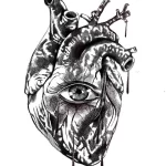 Фото рисунка тату сердце 02.01.22 №0519 - drawing tattoo heart - tattoo-photo.ru