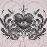 Фото рисунка тату сердце 02.01.22 №1443 - drawing tattoo heart - tattoo-photo.ru