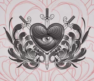 Фото рисунка тату сердце 02.01.22 №1443 - drawing tattoo heart - tattoo-photo.ru