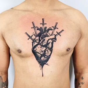 Фото рисунка тату сердце 02.01.22 №1576 - drawing tattoo heart - tattoo-photo.ru