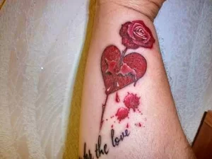 Фото сердце роза тату 02.01.22 №0003 - tattoo heart - tattoo-photo.ru