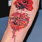 Фото сердце роза тату 02.01.22 №0007 - tattoo heart - tattoo-photo.ru