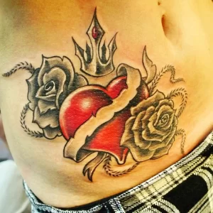 Фото сердце роза тату 02.01.22 №0008 - tattoo heart - tattoo-photo.ru