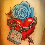 Фото сердце роза тату 02.01.22 №0016 - tattoo heart - tattoo-photo.ru