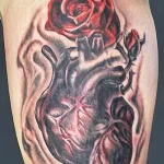 Фото сердце роза тату 02.01.22 №0017 - tattoo heart - tattoo-photo.ru