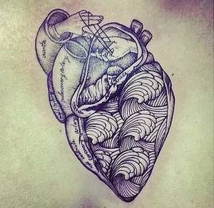 Фото сердце человека тату 02.01.22 №0001 - tattoo heart - tattoo-photo.ru