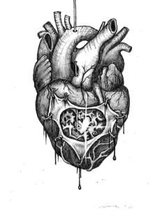Фото сердце человека тату 02.01.22 №0002 - tattoo heart - tattoo-photo.ru