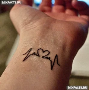 Фото тату кардиограмма сердца 02.01.22 №0020 - tattoo heart - tattoo-photo.ru