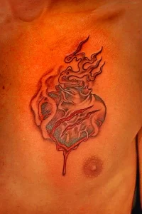 Фото тату на грудине сердце 02.01.22 №0001 - tattoo heart - tattoo-photo.ru