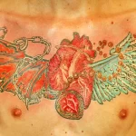 Фото тату на грудине сердце 02.01.22 №0002 - tattoo heart - tattoo-photo.ru