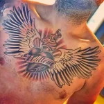 Фото тату на грудине сердце 02.01.22 №0004 - tattoo heart - tattoo-photo.ru
