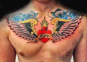 Фото тату на грудине сердце 02.01.22 №0005 - tattoo heart - tattoo-photo.ru