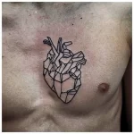 Фото тату на грудине сердце 02.01.22 №0006 - tattoo heart - tattoo-photo.ru