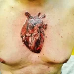 Фото тату на грудине сердце 02.01.22 №0010 - tattoo heart - tattoo-photo.ru