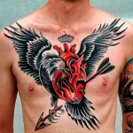 Фото тату на грудине сердце 02.01.22 №0011 - tattoo heart - tattoo-photo.ru