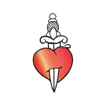 Фото тату нож в сердце 02.01.22 №0018 - tattoo heart - tattoo-photo.ru