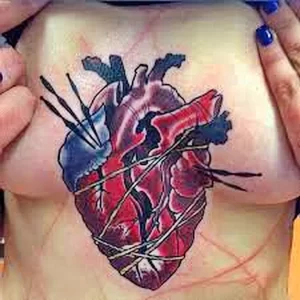 Фото тату разбитое сердце 02.01.22 №0010 - tattoo heart - tattoo-photo.ru