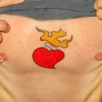 Фото тату сердце в огне 02.01.22 №0005 - tattoo heart - tattoo-photo.ru