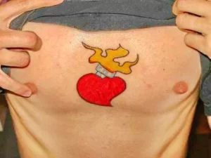 Фото тату сердце в огне 02.01.22 №0005 - tattoo heart - tattoo-photo.ru