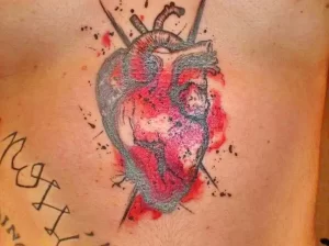 Фото тату сердце в огне 02.01.22 №0007 - tattoo heart - tattoo-photo.ru