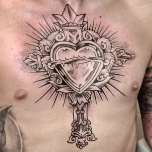 Фото тату сердце для мужчин 02.01.22 №0006 - tattoo heart - tattoo-photo.ru