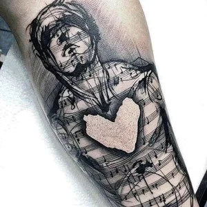 Фото тату сердце для мужчин 02.01.22 №0008 - tattoo heart - tattoo-photo.ru
