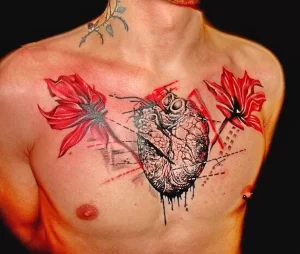 Фото тату сердце для мужчин 02.01.22 №0009 - tattoo heart - tattoo-photo.ru