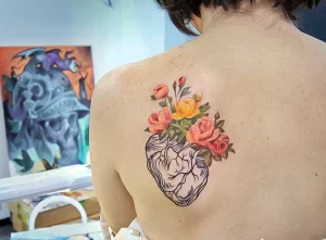 Фото тату сердце из цветов 02.01.22 №0007 - tattoo heart - tattoo-photo.ru