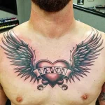 Фото тату сердце на груди 02.01.22 №0006 - tattoo heart - tattoo-photo.ru