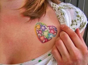 Фото тату сердце на груди 02.01.22 №0016 - tattoo heart - tattoo-photo.ru