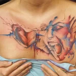 Фото тату сердце на груди 02.01.22 №0018 - tattoo heart - tattoo-photo.ru