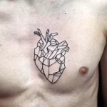 Фото тату сердце на груди 02.01.22 №0021 - tattoo heart - tattoo-photo.ru