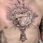 Фото тату сердце на груди 02.01.22 №0022 - tattoo heart - tattoo-photo.ru