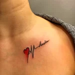 Фото тату сердце на ключице 02.01.22 №0015 - tattoo heart - tattoo-photo.ru