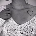 Фото тату сердце на ключице 02.01.22 №0017 - tattoo heart - tattoo-photo.ru