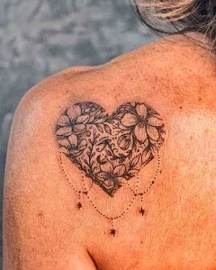 Фото тату сердце на плече 02.01.22 №0001 - tattoo heart - tattoo-photo.ru