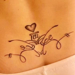 Фото тату сердце на пояснице 02.01.22 №0005 - tattoo heart - tattoo-photo.ru