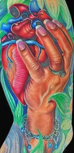 Фото тату сердце на руке 02.01.22 №0013 - tattoo heart - tattoo-photo.ru