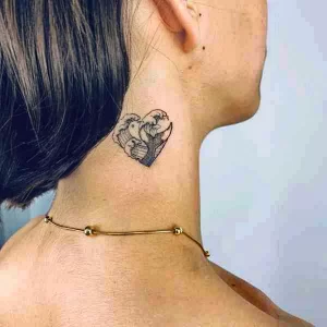 Фото тату сердце на шее 02.01.22 №0022 - tattoo heart - tattoo-photo.ru