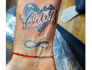 Фото тату сердце с именем 02.01.22 №0006 - tattoo heart - tattoo-photo.ru