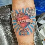 Фото тату сердце с крыльями 02.01.22 №0001 - tattoo heart - tattoo-photo.ru