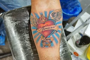 Фото тату сердце с крыльями 02.01.22 №0001 - tattoo heart - tattoo-photo.ru