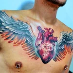 Фото тату сердце с крыльями 02.01.22 №0002 - tattoo heart - tattoo-photo.ru