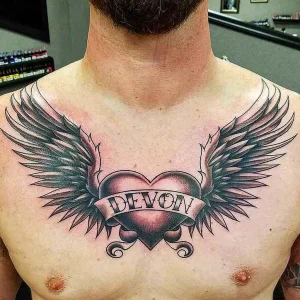 Фото тату сердце с крыльями 02.01.22 №0007 - tattoo heart - tattoo-photo.ru
