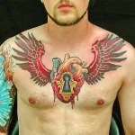 Фото тату сердце с крыльями 02.01.22 №0009 - tattoo heart - tattoo-photo.ru